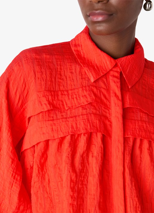 Whistles Blouse met textuur - detail 3 steenrood