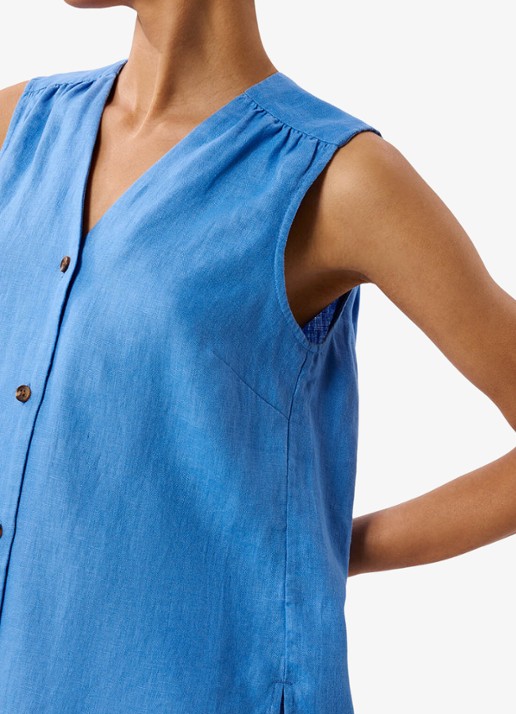 Whistles Blouse met V-hals - detail 5 blauw