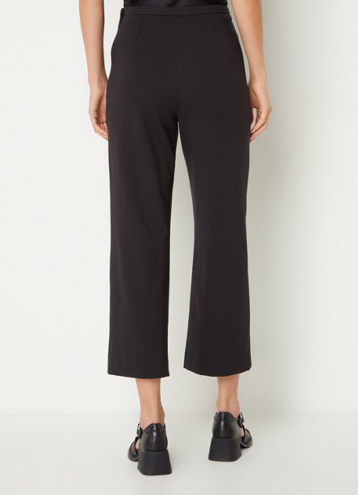 Whistles Camilla high waist cropped wide fit pantalon - achterkant 4 zwart