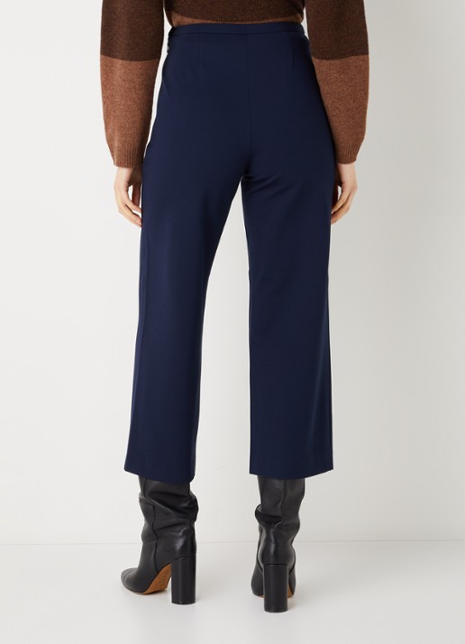 Whistles Camilla high waist wide fit cropped pantalon - achterkant donkerblauw