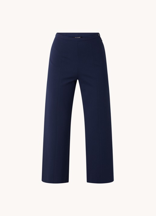 Whistles Camilla high waist wide fit cropped pantalon - voorkant 2 donkerblauw