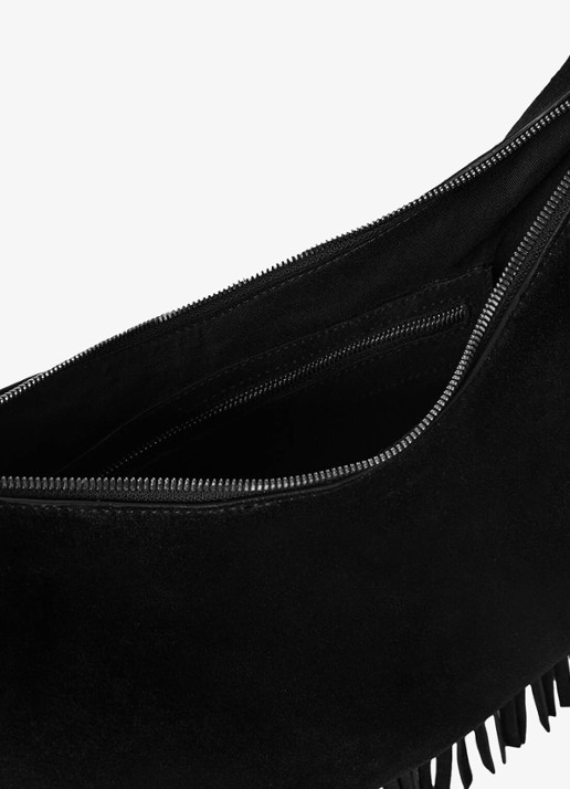 Whistles Crossbodytas met franjes - detail 4 zwart