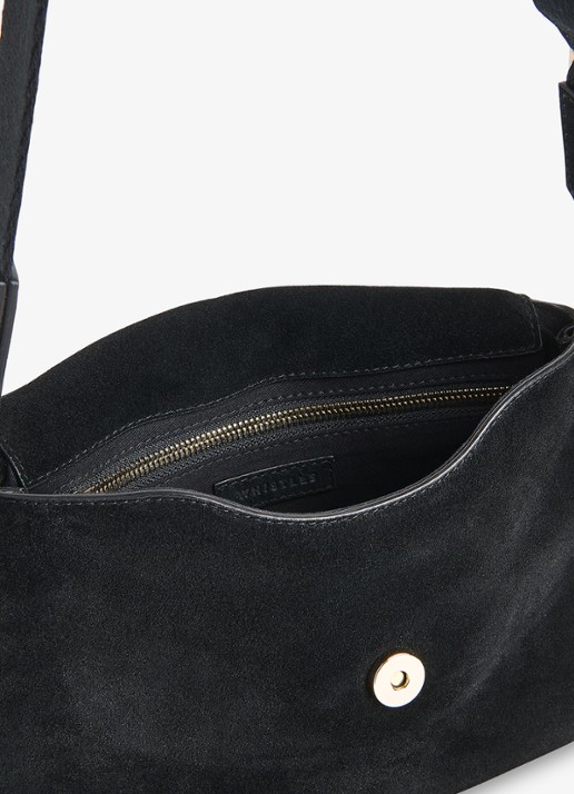 Whistles Crossbodytas van suède - detail 2 zwart