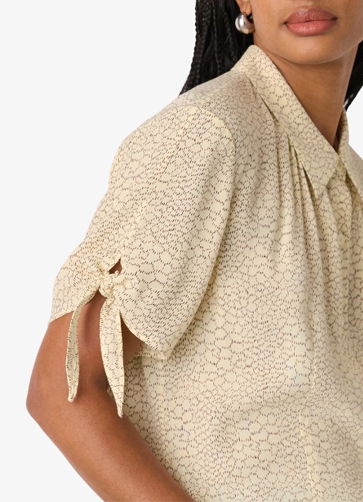 Whistles Dashed Marks blouse met print - detail 2 beige