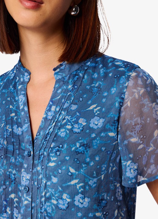 Whistles Ditsy Floral blouse met print  - detail 4 blauw