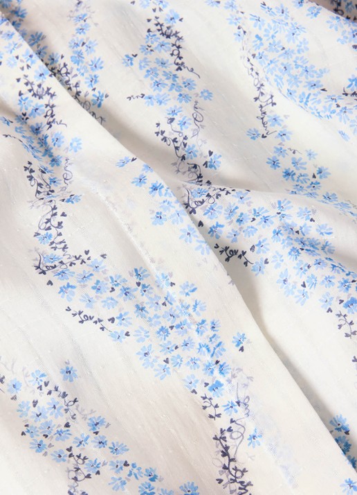 Whistles Ditsy Stem blouse met print en pofmouw - detail 6 lichtblauw
