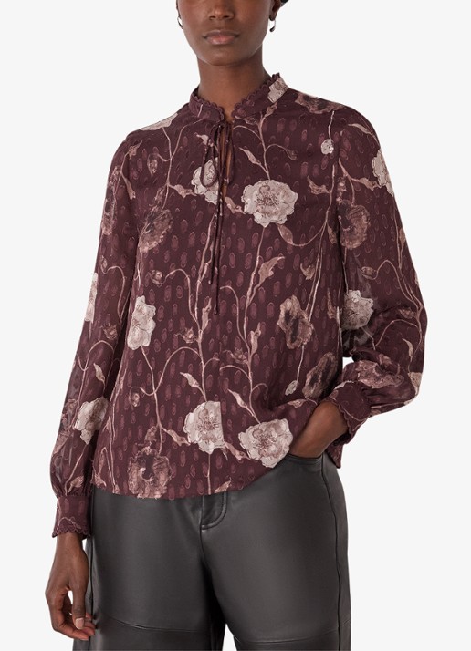 Whistles Dobby blouse met bloemenprint