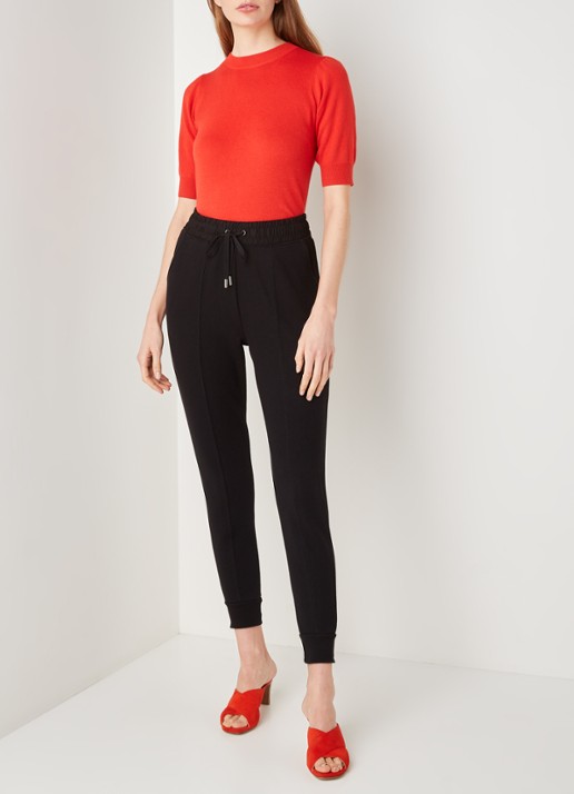 Whistles Easy Jersey skinny fit joggingbroek - voorkant 3 zwart