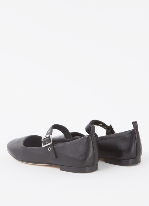 Whistles Elba ballerina van schapenleer - achterkant zwart