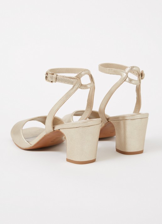 Whistles Emerson sandalette van leer met metallic finish - detail 2 goud