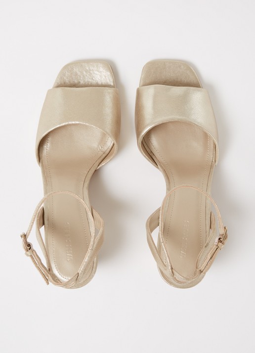 Whistles Emerson sandalette van leer met metallic finish - detail 3 goud