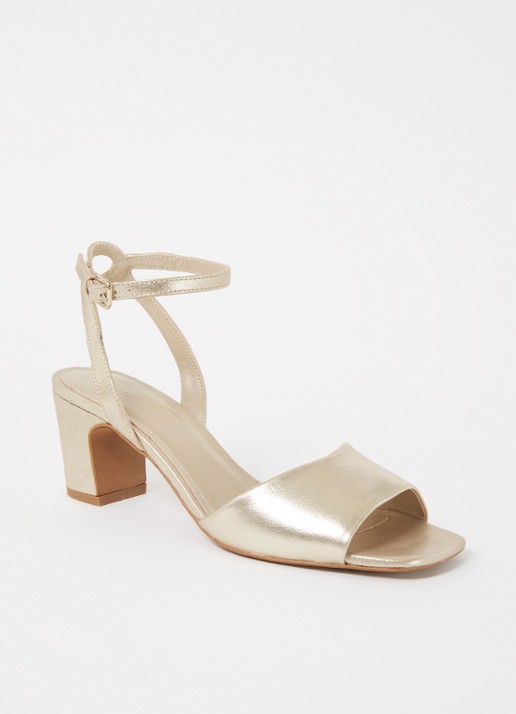 Whistles Emerson sandalette van leer met metallic finish