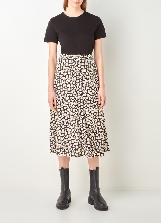 Whistles Emily T-shirt met ronde hals - voorkant 3 zwart