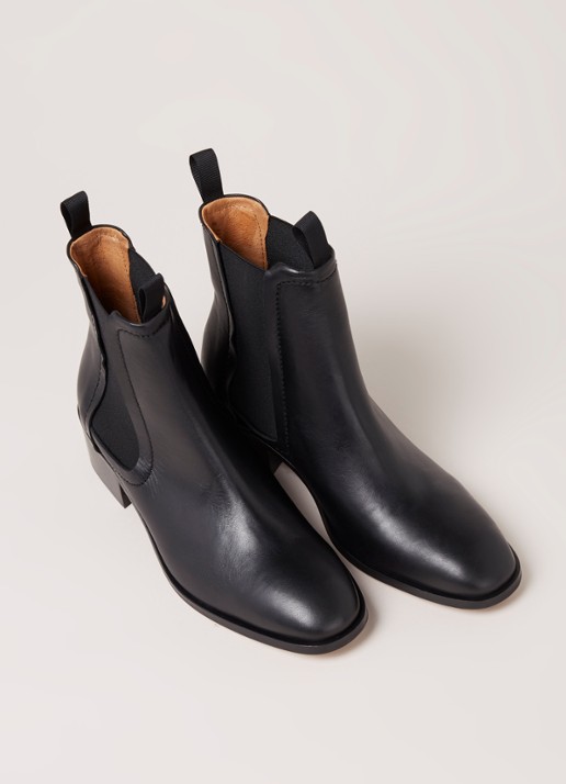 Whistles Fernbrook chelsea boot van leer - detail 4 zwart