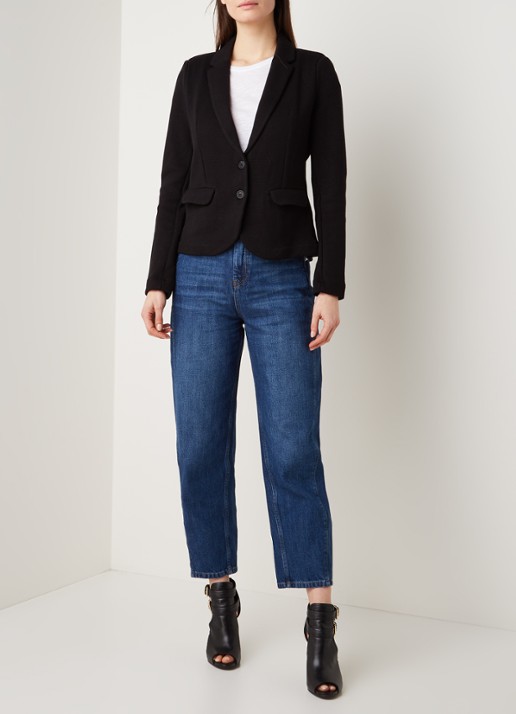 Whistles Fijngebreide blazer met klepzakken - voorkant 3 zwart