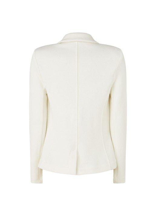 Whistles Fijngebreide blazer met klepzakken - achterkant gebroken wit