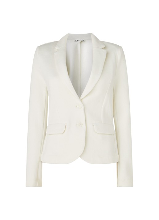 Whistles Fijngebreide blazer met klepzakken - voorkant 2 gebroken wit