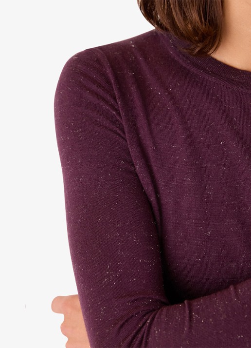 Whistles Fijngebreide top met lurex - detail 2 bordeauxrood
