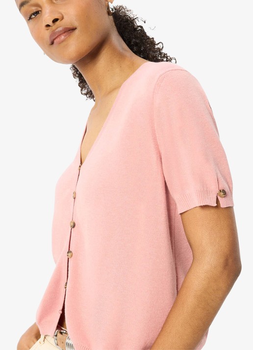 Whistles Fijngebreide top met V-hals - detail 5 roze
