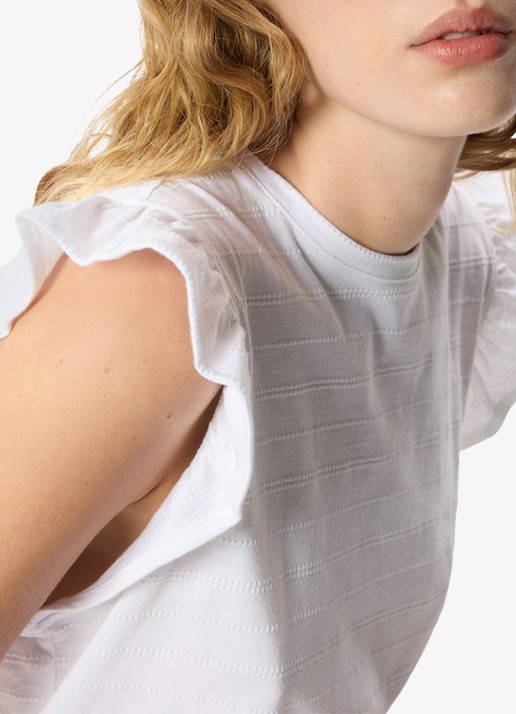 Whistles Frill top met broderie  - detail 5 wit