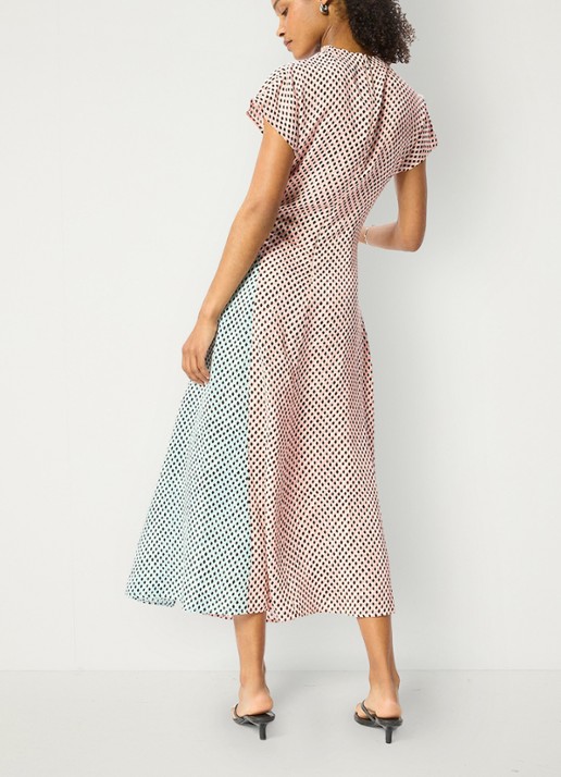 Whistles Graphic Check maxi jurk met grafische print - achterkant roze
