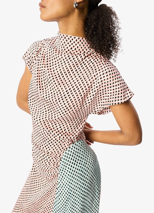 Whistles Graphic Check maxi jurk met grafische print - detail 5 roze