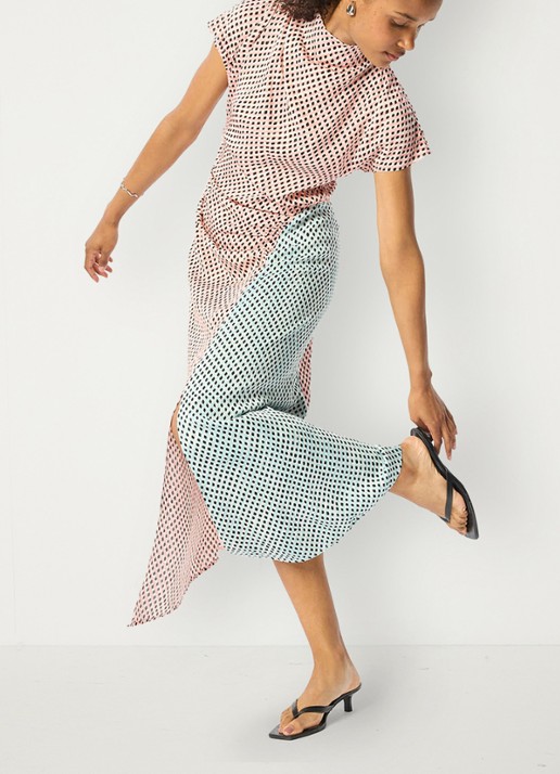 Whistles Graphic Check maxi jurk met grafische print - detail 6 roze