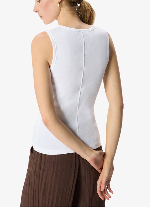 Whistles Henley mouwloze top met ribstructuur - achterkant 6 wit