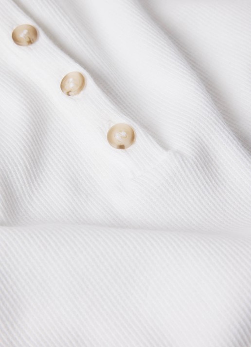 Whistles Henley mouwloze top met ribstructuur - detail 5 wit