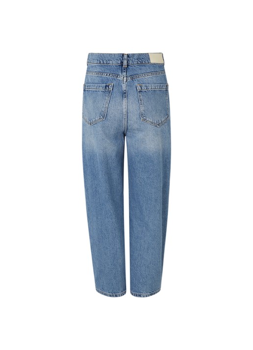 Whistles High waist tapered cropped jeans - achterkant indigo