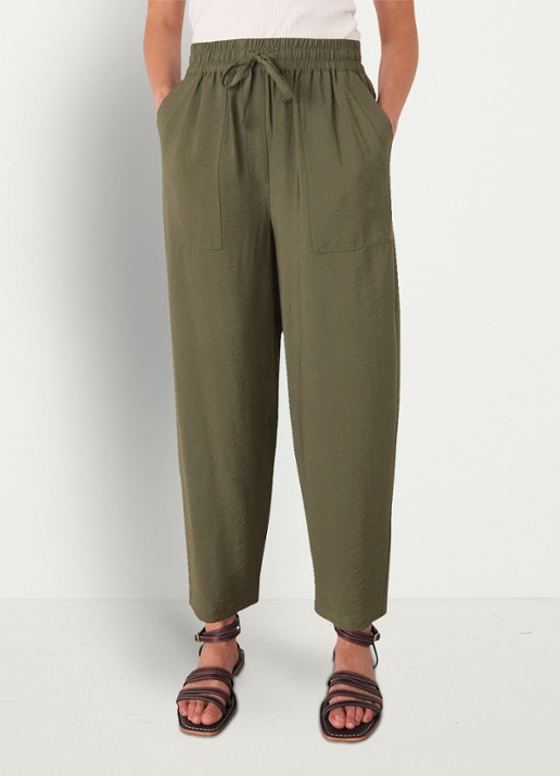 Whistles High waist tapered fit broek met steekzakken