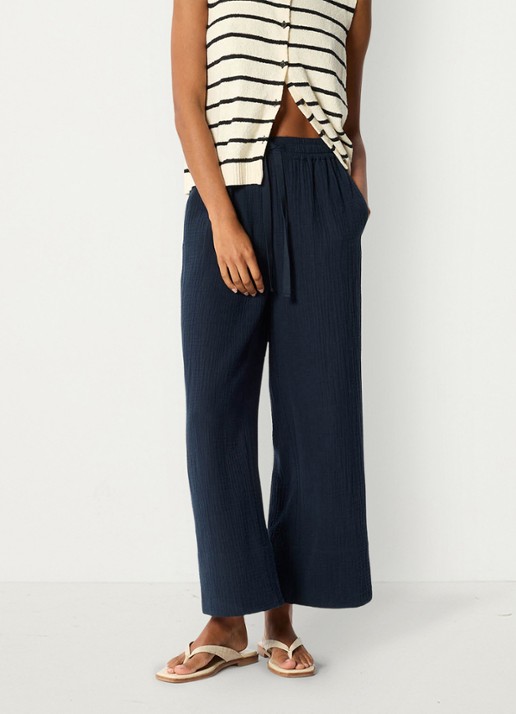 Whistles High waist wide fit pantalon met steekzakken