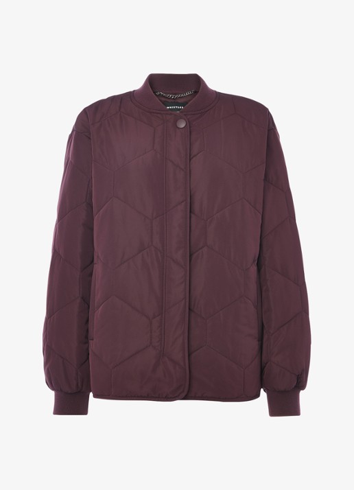 Whistles Ida gewatteerd jack met quilt patroon - voorkant 4 bordeauxrood