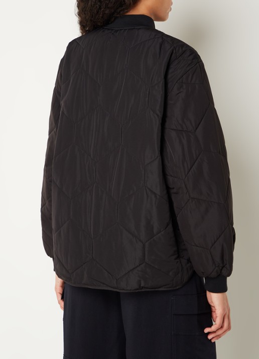 Whistles Ida oversized gewatteerd jack met quilt patroon - achterkant zwart