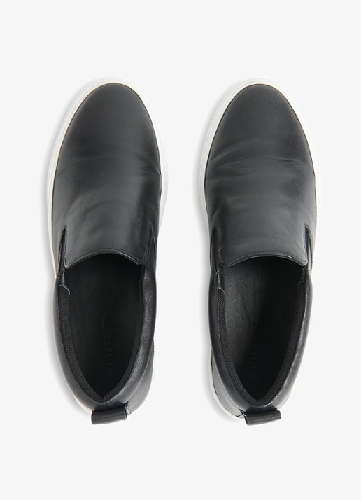 Whistles Kinsley sneaker van schapenleer - detail zwart