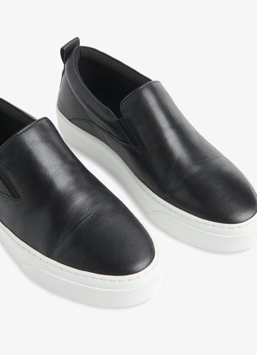 Whistles Kinsley sneaker van schapenleer - detail 2 zwart