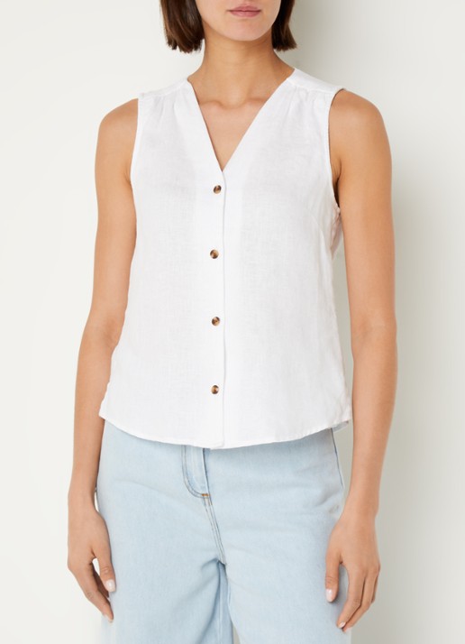 Whistles Laura mouwloze blouse van linnen