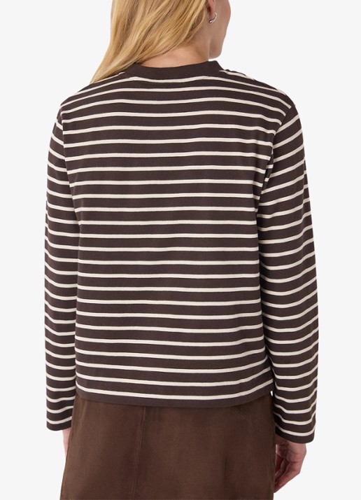 Whistles Longsleeve met streepprint - achterkant 2 bruin