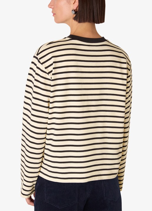 Whistles Longsleeve met streepprint - achterkant creme