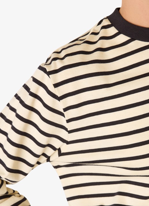Whistles Longsleeve met streepprint - detail 4 creme
