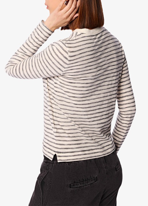 Whistles Longsleeve met streepprint - achterkant beige