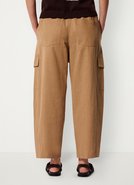 Whistles Loose fit cargobroek met steekzakken - achterkant 6 donkerbeige