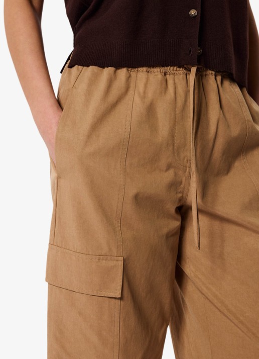 Whistles Loose fit cargobroek met steekzakken - detail 4 donkerbeige