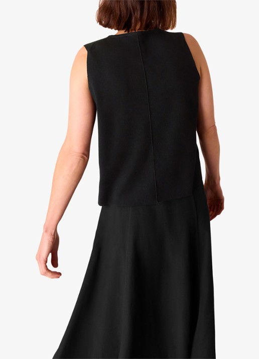 Whistles Lucy fijngebreid gilet met stretch - achterkant zwart