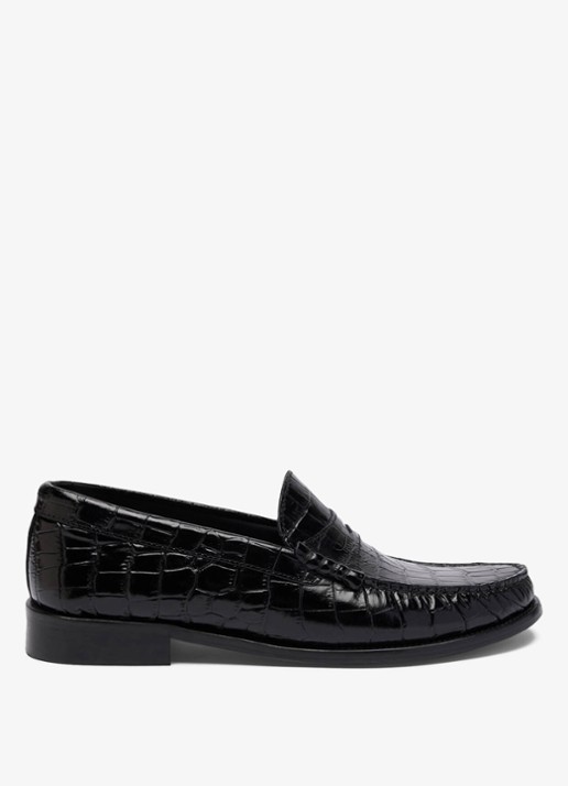 Whistles Manny loafer van leer met crocostructuur