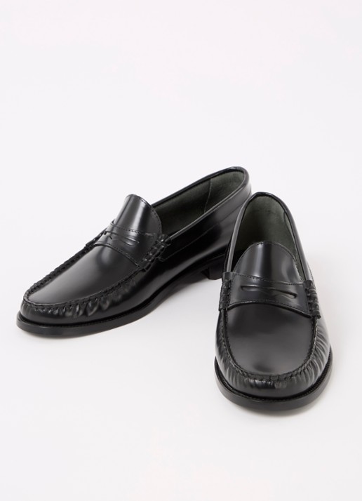 Whistles Manny loafer van leer - detail 2 zwart