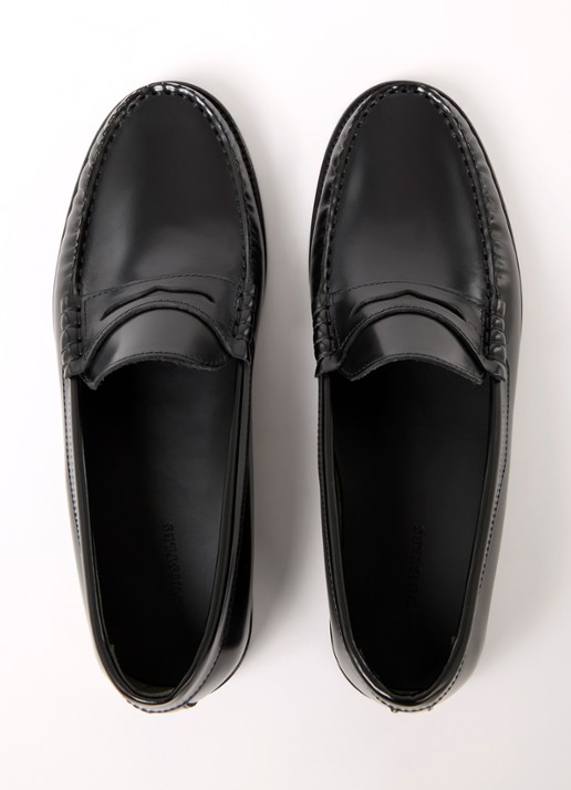 Whistles Manny loafer van leer - detail 3 zwart