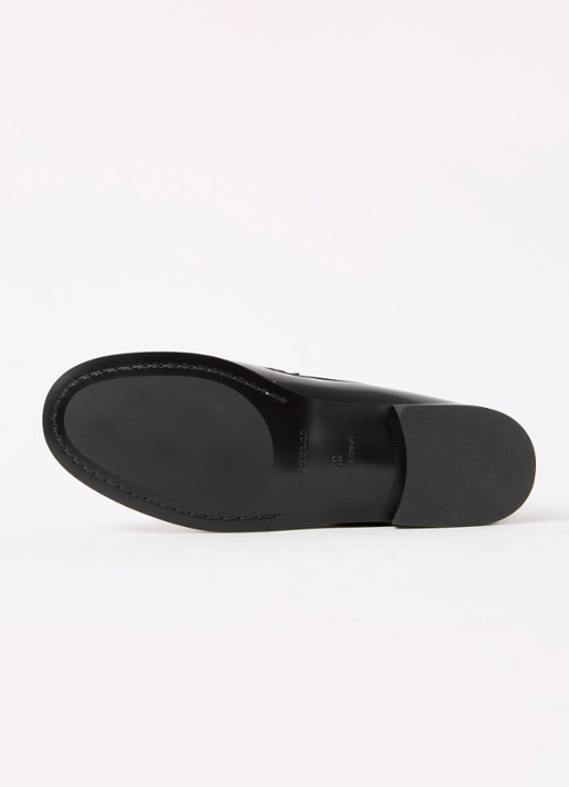 Whistles Manny loafer van leer - detail 4 zwart