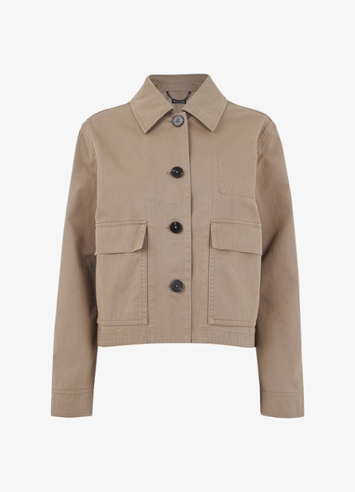 Whistles Marie jack met klepzakken - voorkant 2 khaki