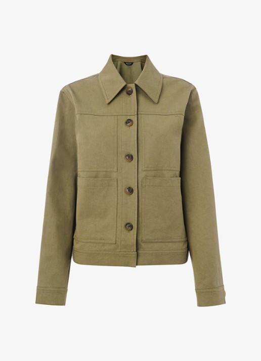 Whistles Mia jack met steekzakken - voorkant 3 khaki